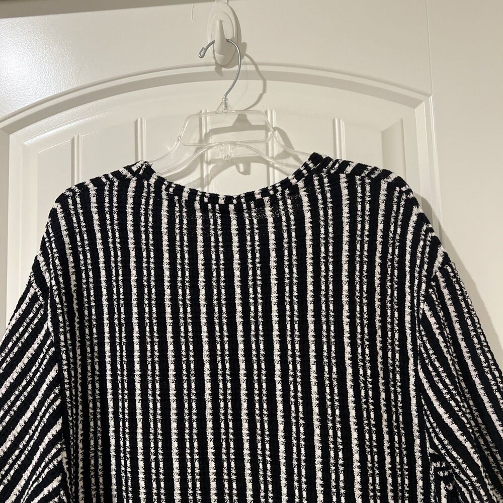 Zara Vertical Stripe Crewneck T-Shirt Men’s Size XL Short Sleeves Black/White - Picture 9 of 9